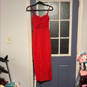 Express Red Spaghetti-Strap Midi Dress size xxs NWT